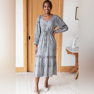 Emerson Fry India Collection Lucy Lake Dress Garden Hushed Green Organic Small